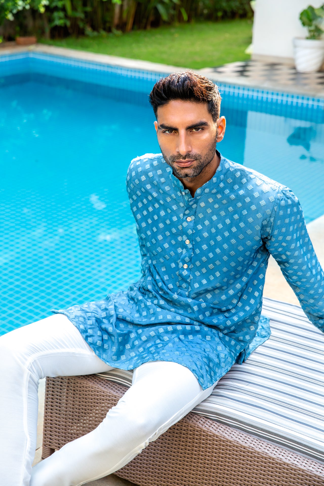 Blue Embroidered Kurta Set image 2