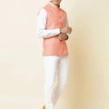 Blush Pink Embroidered Bundi Jacket image 0
