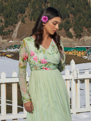 Mint Green Anarkali Gown image 1