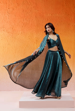 Metallic Teal Blue Co-od Set image 3