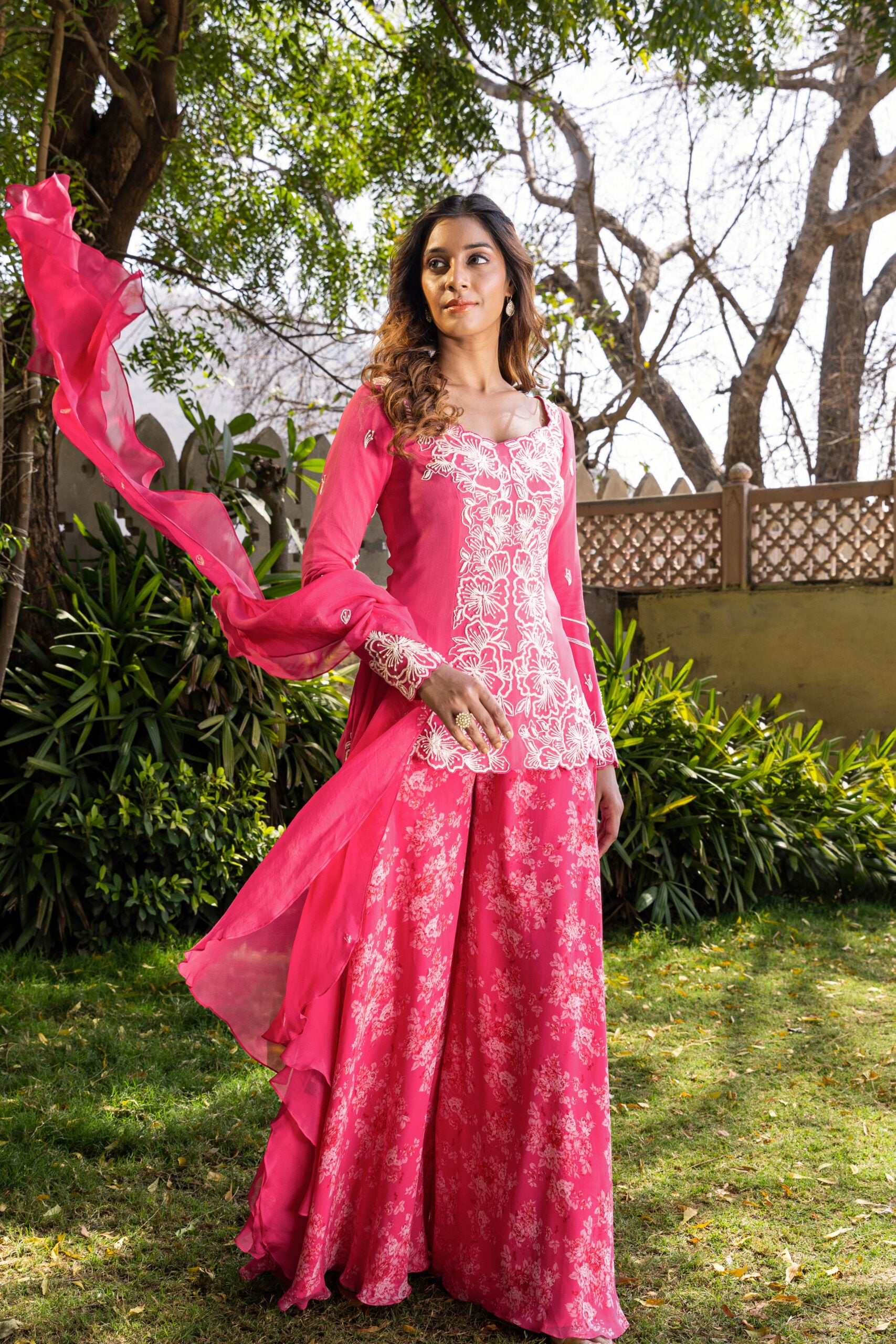 Fuchsia Pink 3 Piece Kurta Set image 3