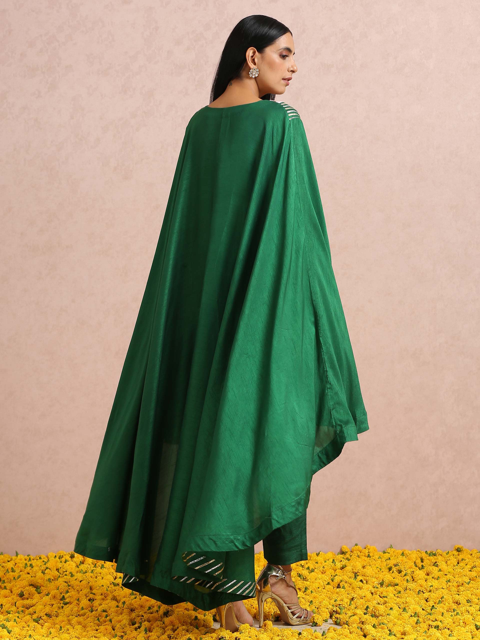 Emerald Green Embroidered Co-Ord Set image 4