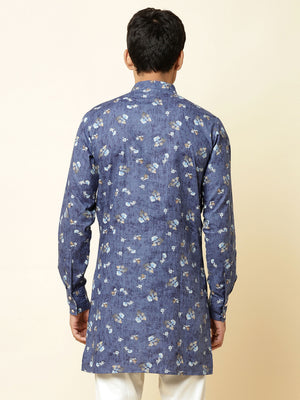Blue Floral Print Kurta image 2