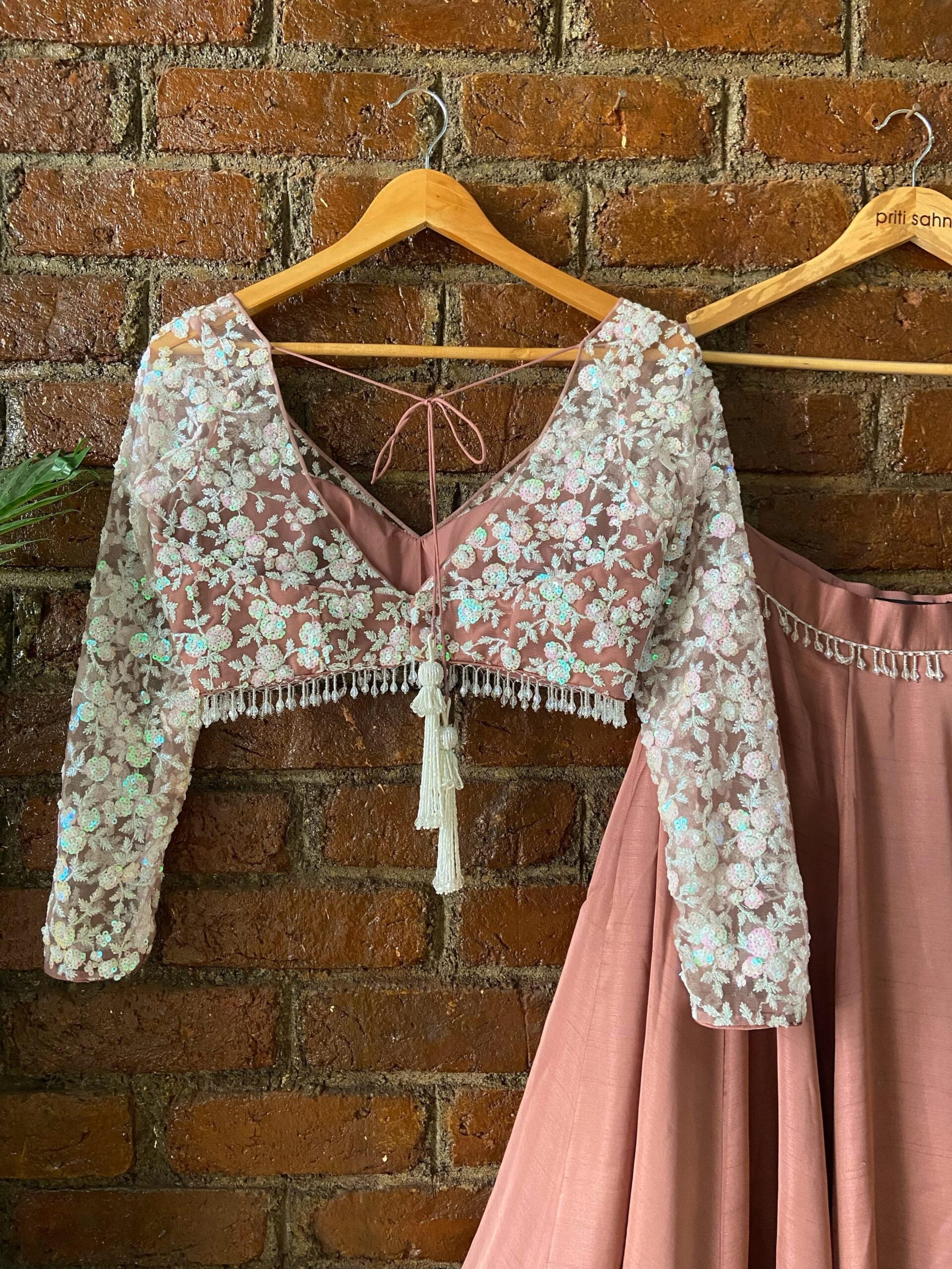 Rose Taupe Lehenga set image 5