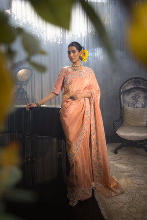 Lotus Zari Work Saree - Custom image