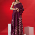 Wine Floral Print Kaftan Set image 0