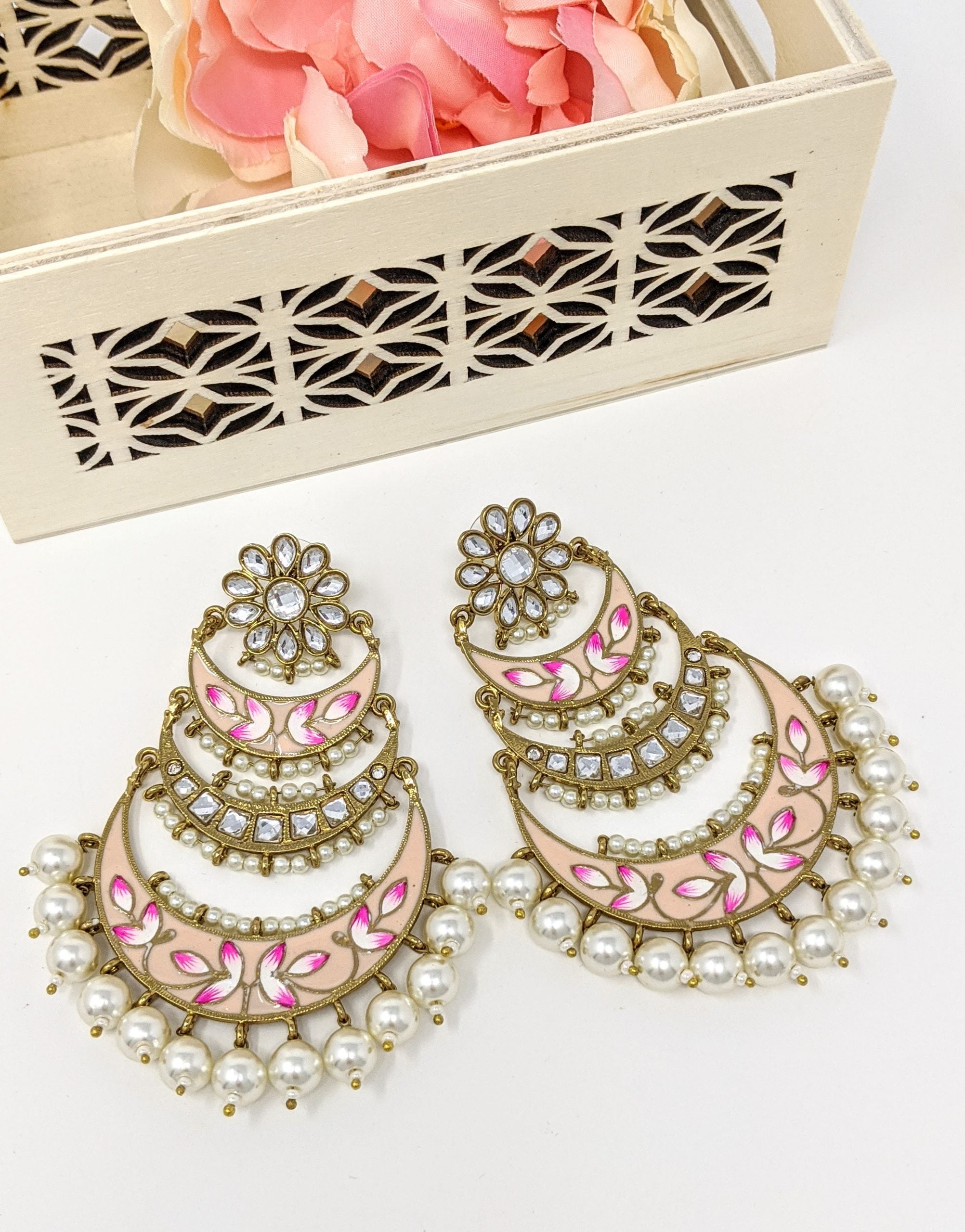 Chaand Earrings - Peach image