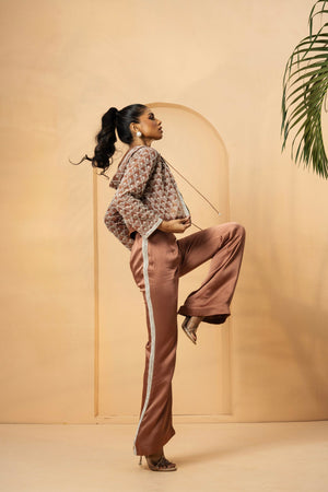 Metallic Rose Gold Embellished Co-ord Set image 1
