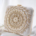White Embroidered Clutch image 0