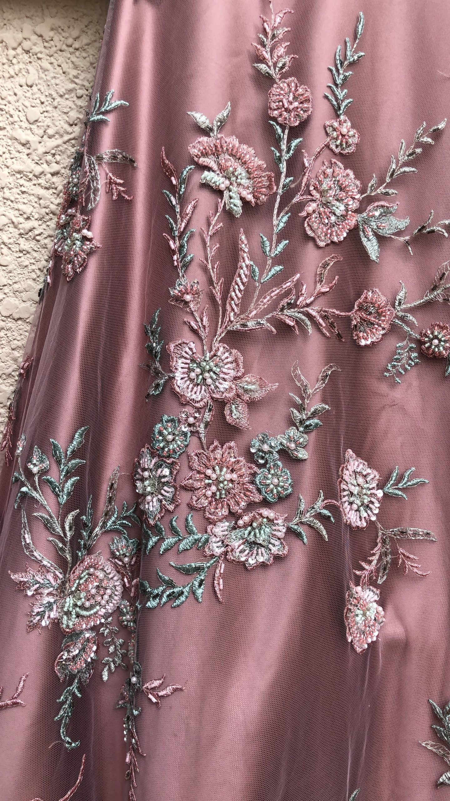 Dust Pink Embroidered Lehenga with Mint Green Blouse image 3