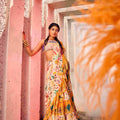 Drape-style Saree With Ruffle Details In Multi-Colour Floral Print image 0