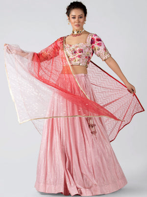 Light Pink Ombre Lehenga Set image 1