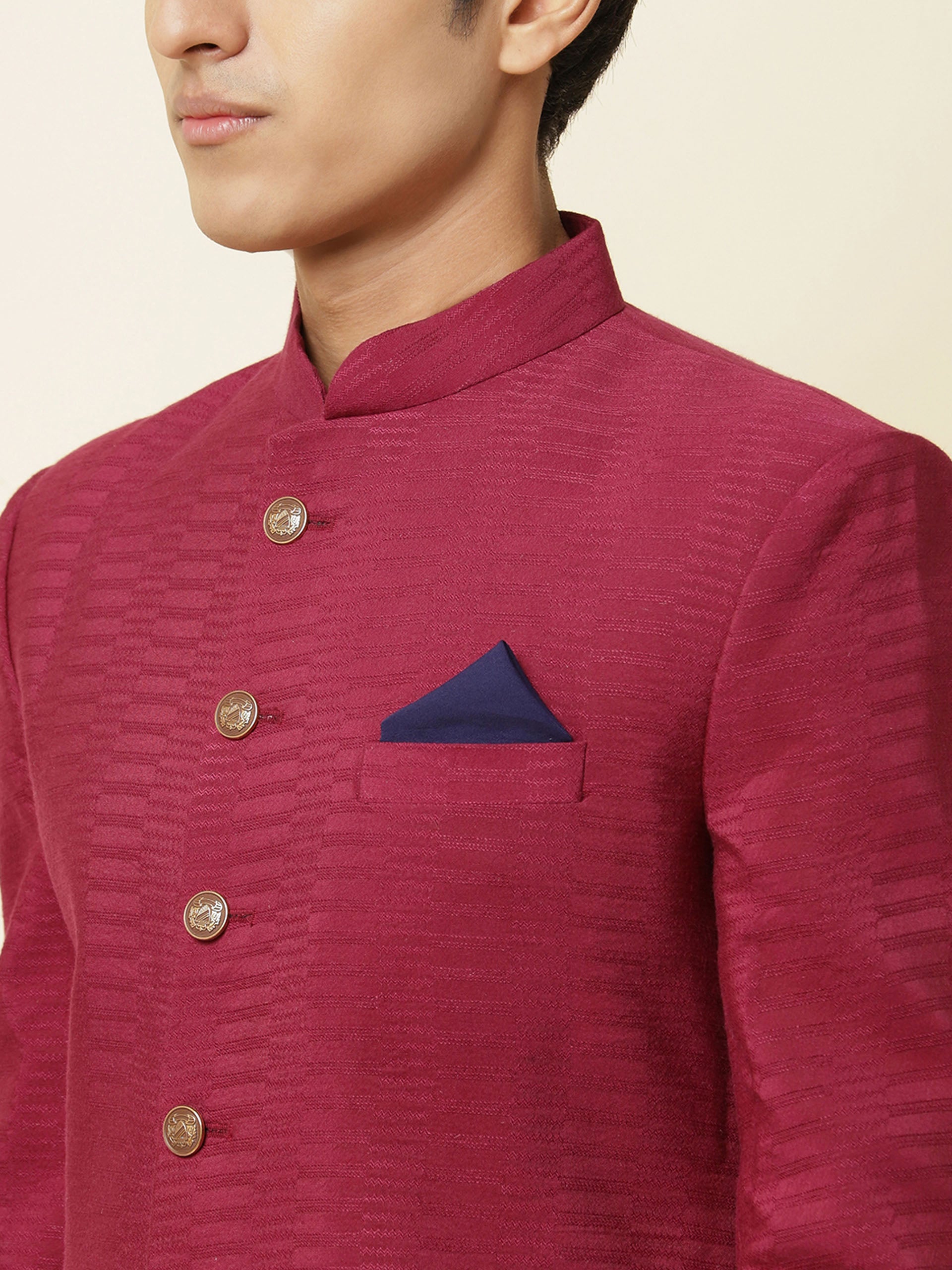 Burgundy Sherwani Set image 1
