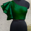 Emerald Green Ruffle Blouse image 0