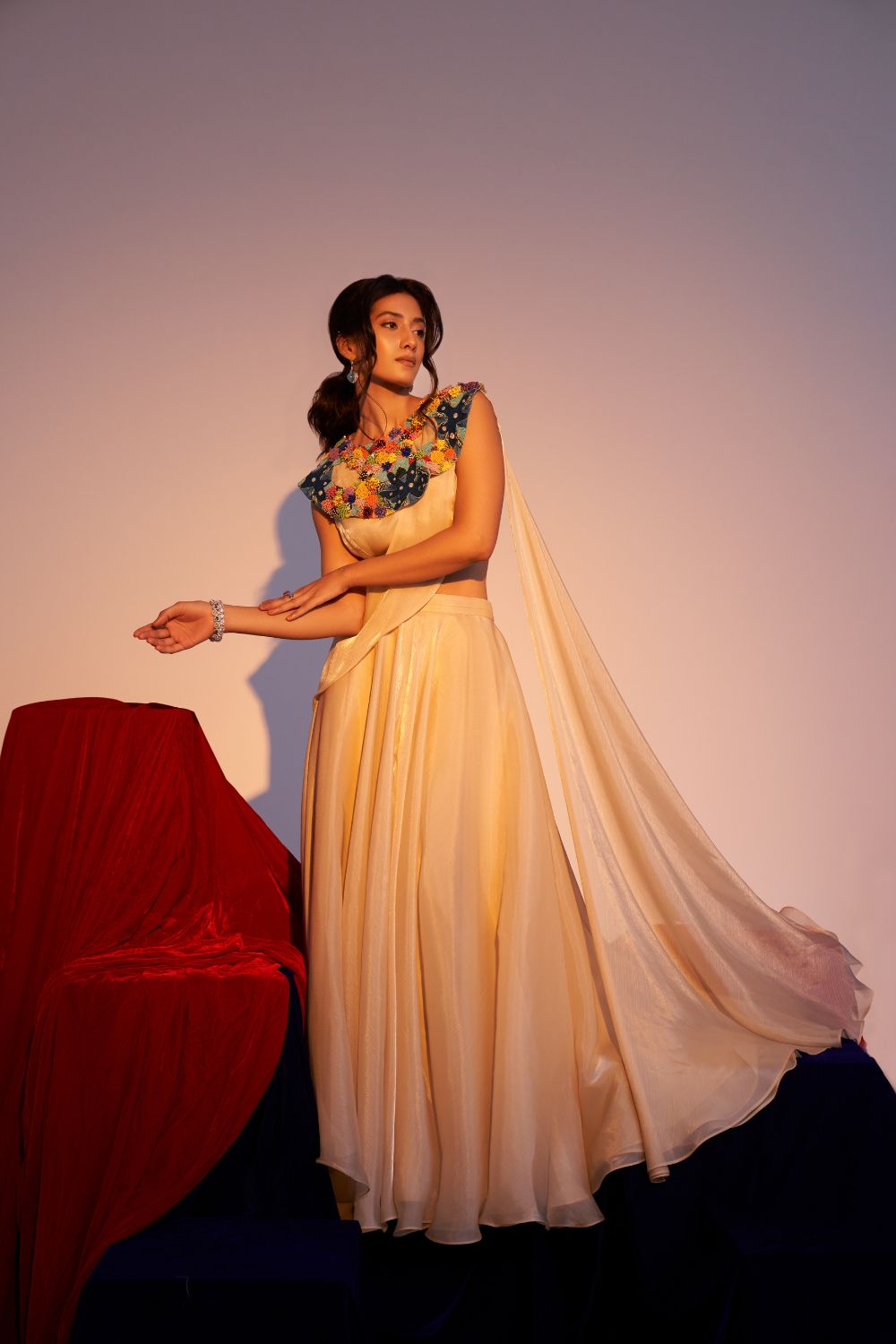 Beige Coral Skirt Set - Custom image