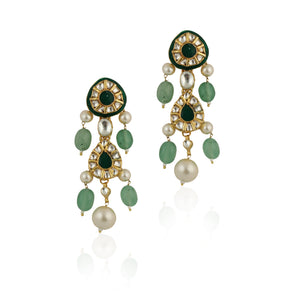 Green Meenakari Necklace Set image 5