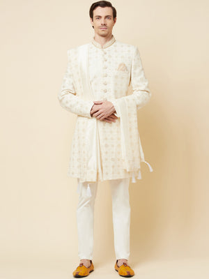Lucknowi Embroidered Sherwani Set image 5