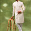 Ivory Embroidered Sherwani Set image 0