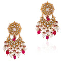 Pink And White Traditional Pearl Earrings image 0