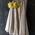 Ivory Raw Silk Skirt and Yellow Bustier image 0