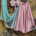 Pink Raw Silk Lehenga image 0