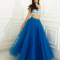 Azure Blue Multi Sequins Lehenga Set image 0