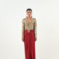 IB EMBROIDERED JACKET DHOTI SET image 0