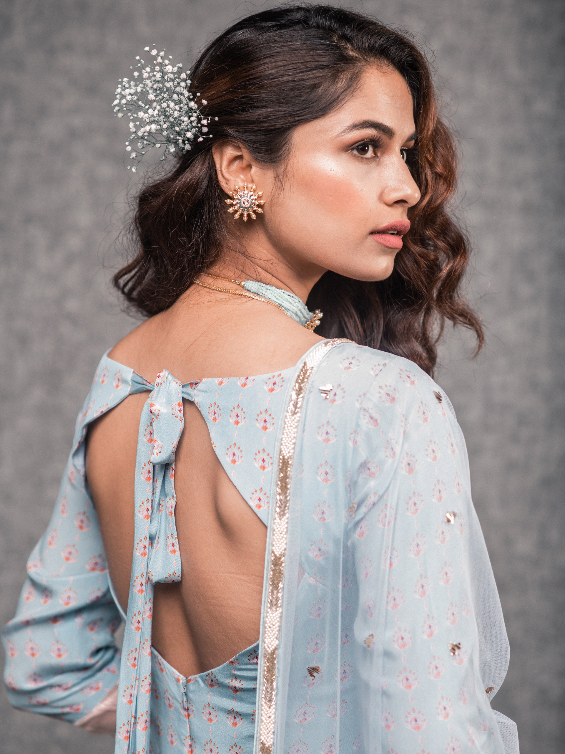 Sky Blue Sharara Set image 3