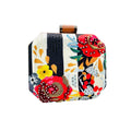 Black and White Poppy Embroidered Clutch image 0