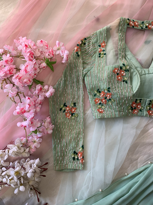 Sea Green Saree image 1