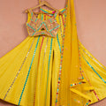 Sunshine Yellow Multicolor Thread &amp; Mirrorwork Sharara Set image 0