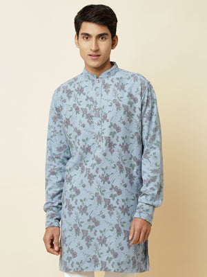 Denim Rose Print Kurta image 2