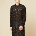 Black Lucknowi Embroidered Kurta Set image 0