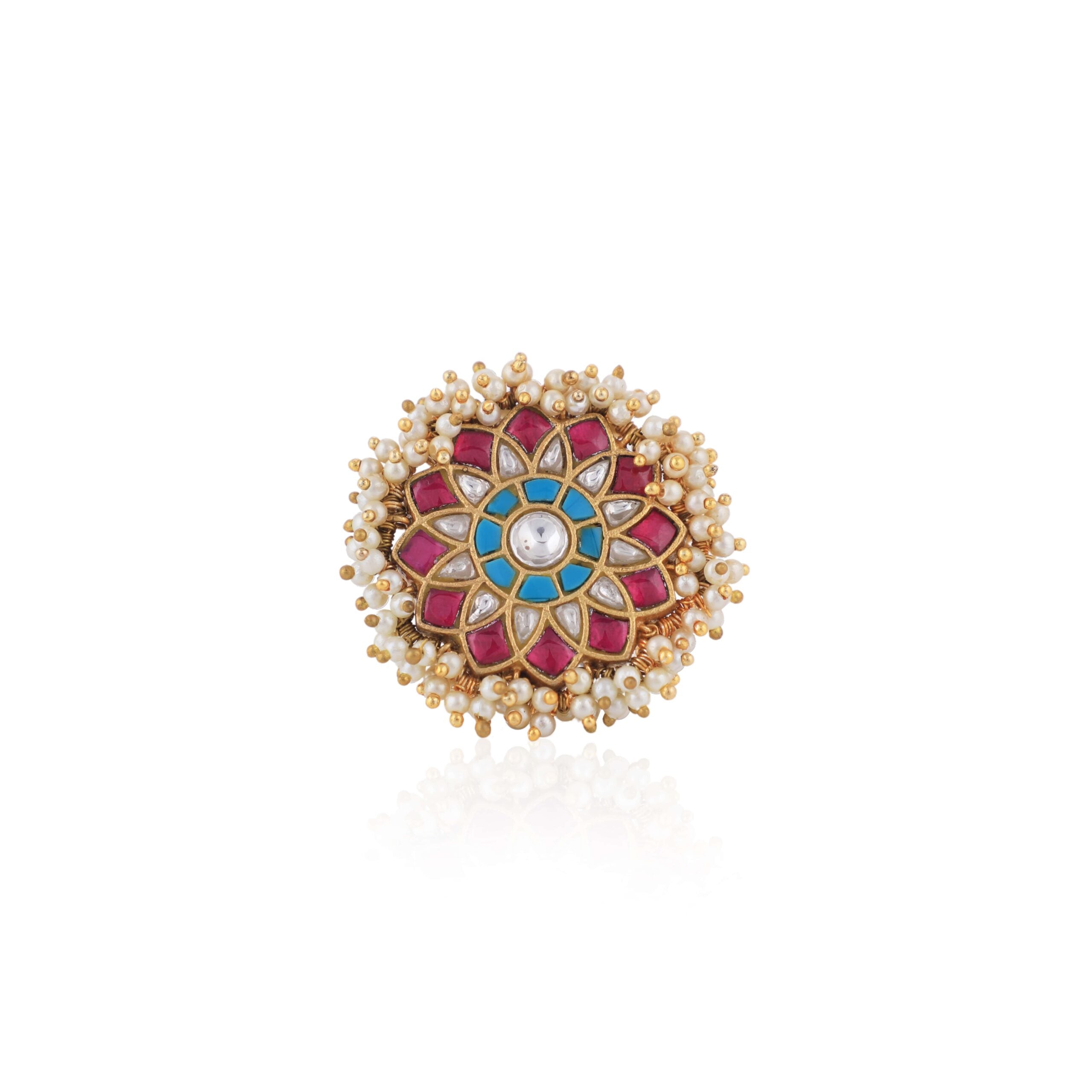 Floral Design with Rice Pearl Ring image 0