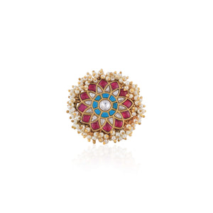 Floral Design with Rice Pearl Ring image 0