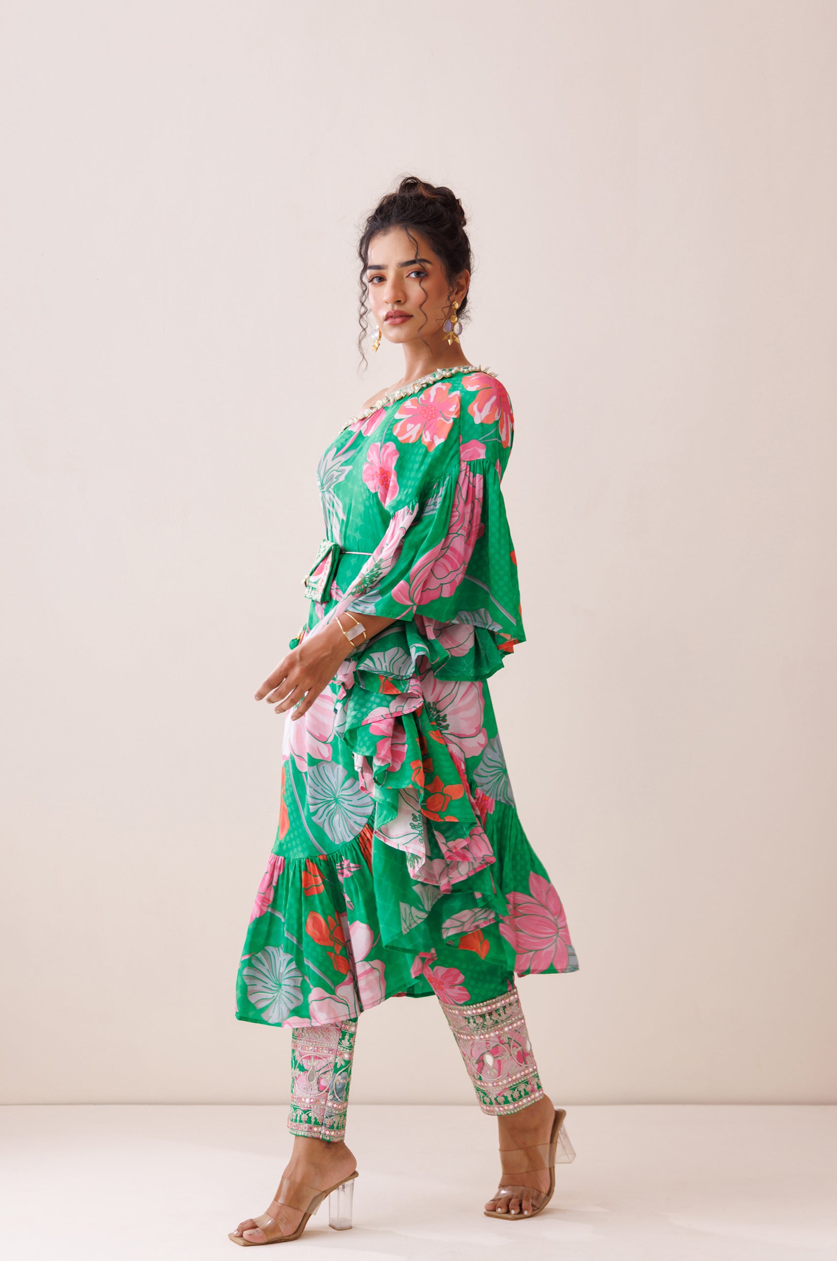 Green One-Shoulder Co-ord Set image 5