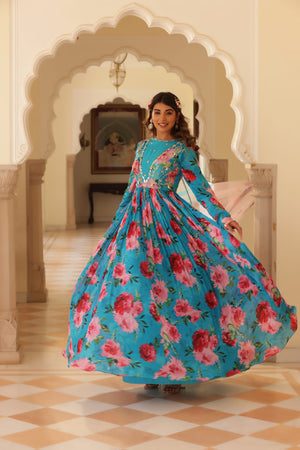 Floral Printed Anarkali image 9