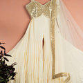 Ivory Mirror Brilliance Blouse with Sharara Set image 0