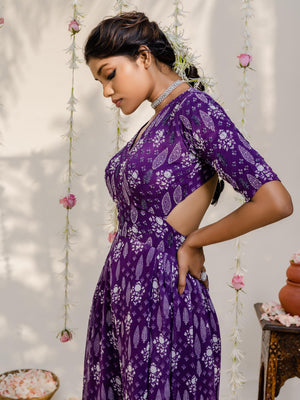 Purple Pine Print Jumpsuit image 1