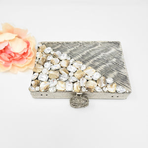 Two-Sided Silver Stone Clutch image 3