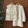 Floral Hand Painted Kurta and Bundi Set image 0