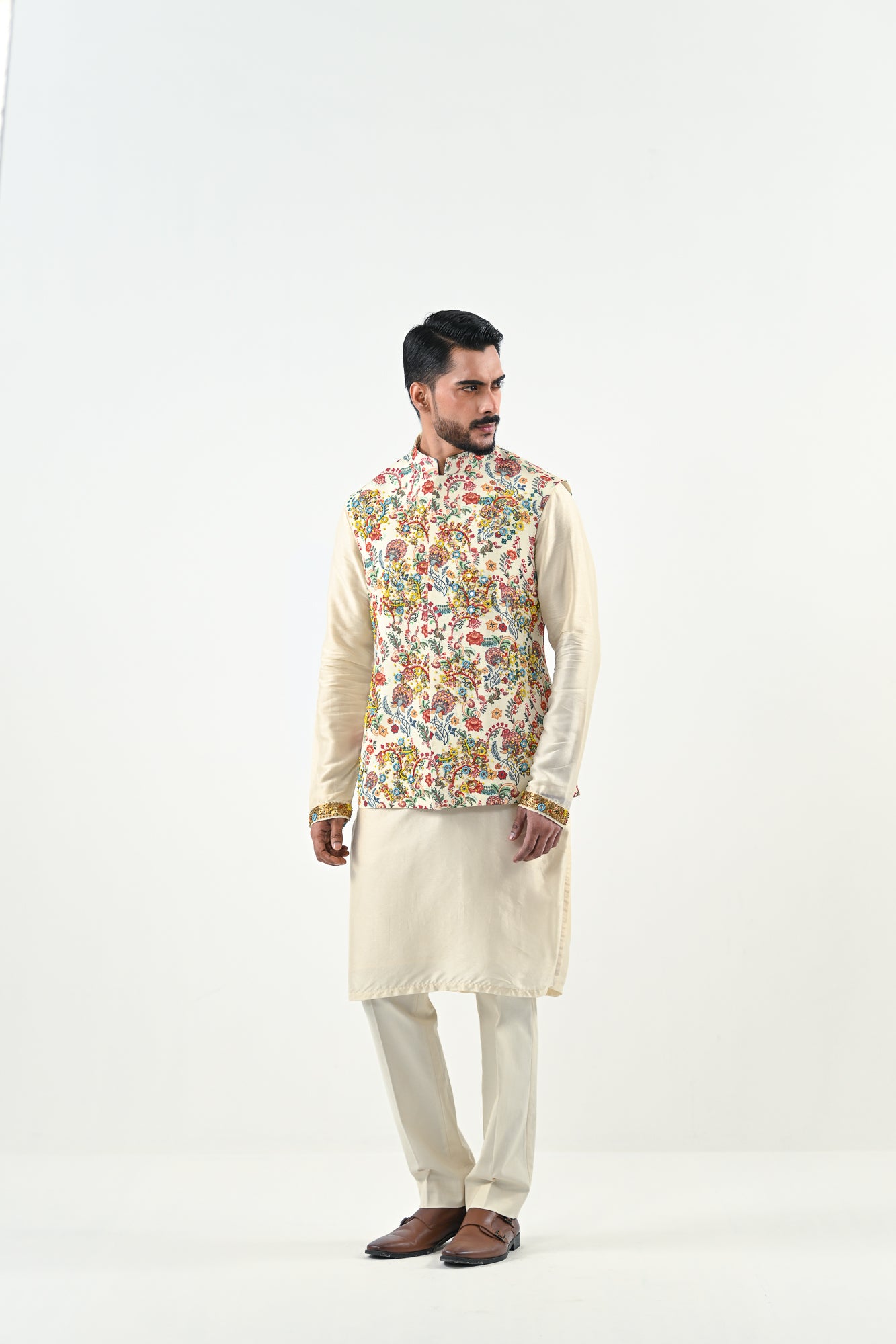 IVORY BLOOM HIGHLIGHTED BUNDI SET image 1