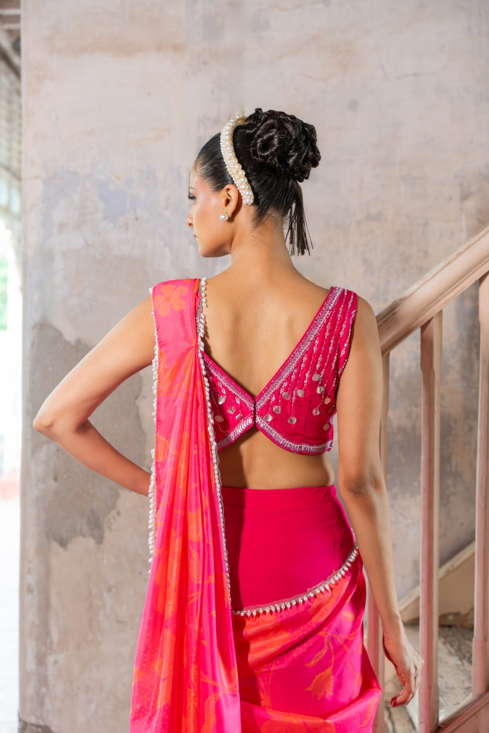Rosy Printed Draped Saree image 2