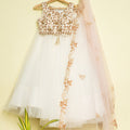 Ivory and Pink Zardosi Lehenga Set image 0