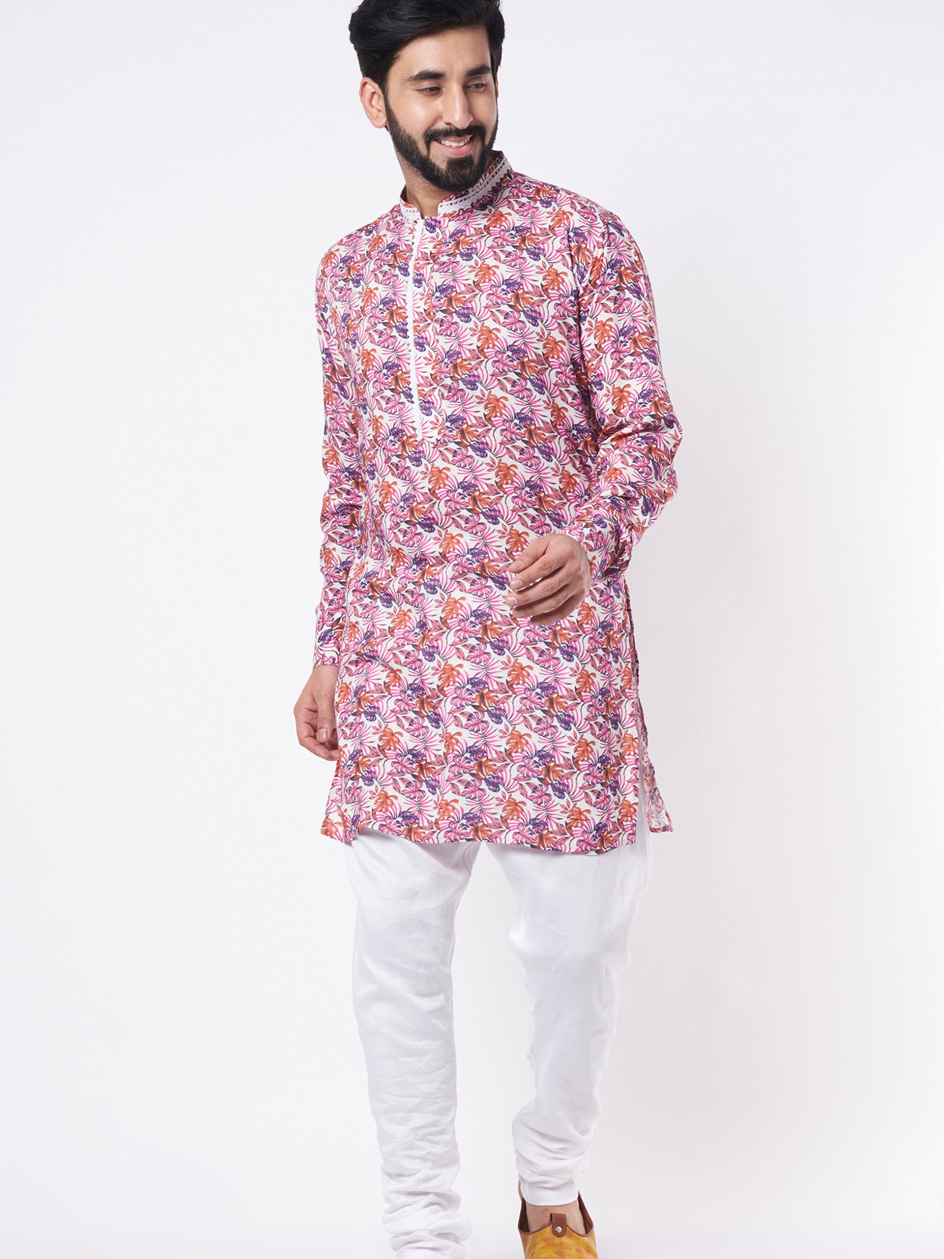 Mauve Floral Kurta Set - Custom image