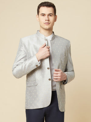 Grey Embroidered Jodhpuri Jacket image 5