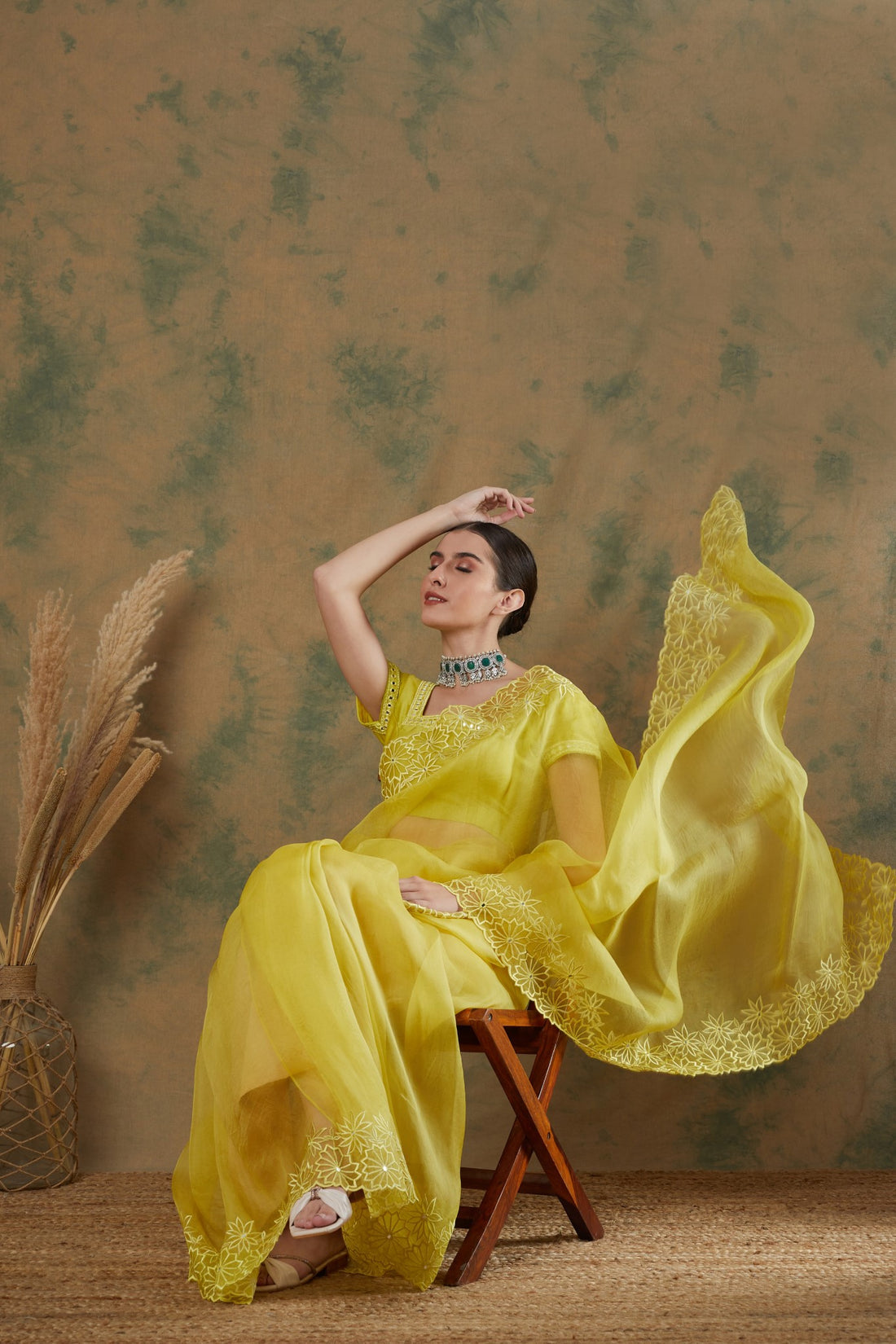 Lime Saree image 2