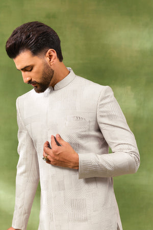 Cream Heavy Embroidered Sherwani Set image 1