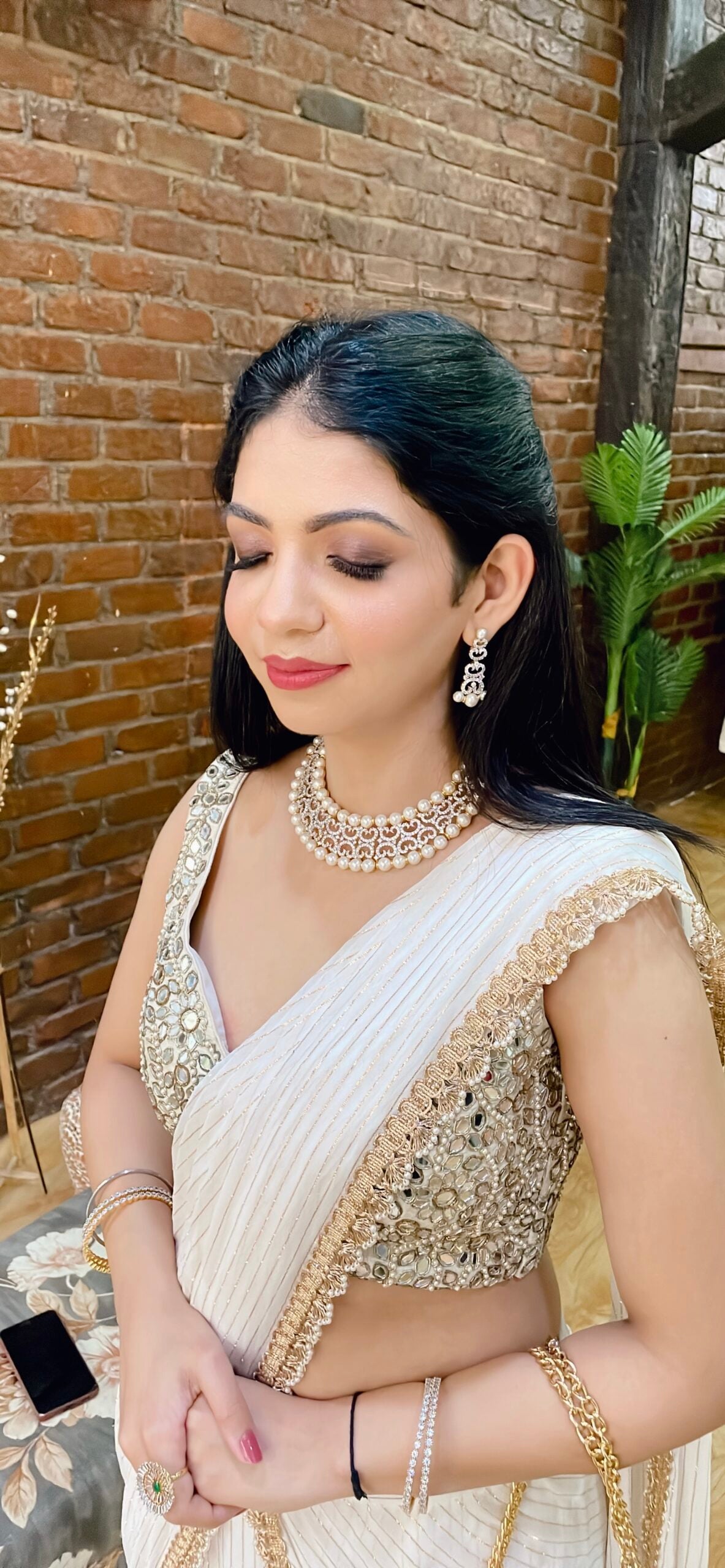 Ivory Ruffle Pre-Stitched Saree image 1