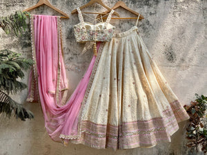 Beige Lucknowi Lehenga Set image 2